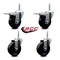 Service Caster 4 Inch Phenolic Swivel 58 Inch Threaded Stem Caster Set 2 Total Lock Brakes SCC-TSTTL20S414-PHS-58212-2-S-2 - alternate 3
